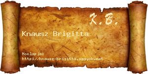 Knausz Brigitta névjegykártya